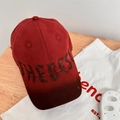 Vintage washed red baseball cap with black THEBEST letter embroidery and wide brim - 56-59cm Regular / Burgundy