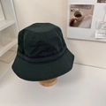 Dark green canvas bucket hat featuring NANBABE fox embroidery and wide-brim design - 56-58cm / Dark Green
