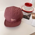Brick red quick-dry five-panel camp cap with a triangular 'COOL' patch for casual wear - 56-58cm / Lotus root pink