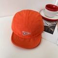 Orange five-panel quick-dry baseball cap with cool triangle patch in casual style - 56-58cm / Orange