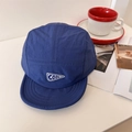 Navy blue five-panel quick-dry camp hat with COOL triangle patch and nylon fabric - 56-58cm / Navy Blue