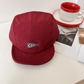 Dark red waterproof 5-panel camper cap with a COOL triangle logo patch on the front - 56-58cm / Burgundy
