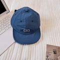 Quick-dry navy blue short brim baseball cap with square outdoor logo patch for men and women - 56-58cm Adjustable / Teal