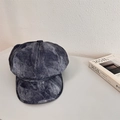 Gorra newsboy vintage en denim gris oscuro lavado con textura retro desgastada - 56-58cm / Gris Azulado