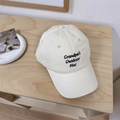 Off-white cotton baseball cap with black Grandpa's Outdoor Hat letter embroidery - 56-58 Adjustable / Beige Khaki