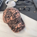 Vintage leopard print baseball cap with washed texture and wide brim for fashion look - 56-58cm (Adjustable) / Pink