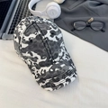 Fashionable baseball cap featuring a black and white cow print pattern in high quality cotton - 56-58cm (Adjustable) / Grey/White