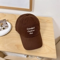 Retro dark brown cotton baseball cap with white Grandpa's Outdoor Hat embroidery - 56-58 Adjustable / Coffee