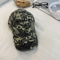 Casquette de baseball rétro léopard camouflage pour femme en coton délavé effet vieilli - 56-58cm / Vert Armée