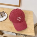 Classic dark red cotton baseball cap with white Grandpa's Outdoor Hat embroidery - 56-58 Adjustable / Plum Pink