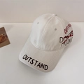 Beige vintage washed baseball cap featuring black Outstand embroidery and graffiti style - Off-white