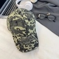Berretto da baseball leopardato verde in stile mimetico con visiera curva da donna - 56-58cm (Regolabile) / Verde militare