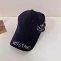 Vintage navy blue washed cotton baseball cap featuring white OUTSTAND embroidery - Navy Blue