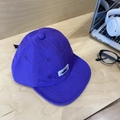 Deep purple soft top outdoor baseball cap with camping mountain patch on wood table - 56-58cm Adjustable / Purple