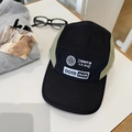 Retro-Baseballkappe mit fünf Paneelen in Schwarz und Olivgrün mit weißer Stickerei für Damen - Einheitsgröße(Einstellbar) / Schwarz Grün