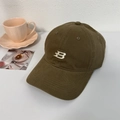 Dark brown baseball cap with white letter B embroidery for a casual and stylish look - 56-58cm Adjustable / Brown
