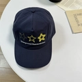 Navy blue baseball cap with yellow star embroidery and Unexpected Romanticism text - 56-58cm Adjustable / Navy Blue