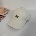 Beige baseball cap featuring black embroidered letter B in a stylish cotton fabric - 56-58cm Adjustable / Beige