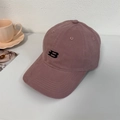 Vintage dusty pink baseball cap with black letter B embroidery and cotton twill texture - 56-58cm Adjustable / Pink