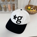 Minimalist black and white baseball cap with star embroidery and curved brim style - 56-58cm Adjustable / White