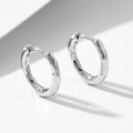 Aros minimalistas de plata de ley S925 con textura irregular de metal líquido martillado - Plata 925 / Blanco