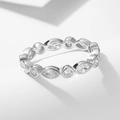 Ring aus 925 Sterling Silber mit marquise- und rundförmigen Zirkonia in Ewigkeitsschlaufe - US 5 / Silber
