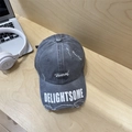 Distressed grey washed denim baseball cap with white Delightsome letter embroidery - 56-58cm Adjustable / Light Gray