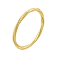 Minimalist S925 sterling silver twisted rope ring with 18K gold plating for women - US 5 / Yellow
