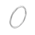 Detailed view of S925 sterling silver twisted rope ring with a minimalist polished finish - US 5 / White