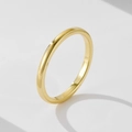 Minimalist s925 silver stackable ring with a polished gold finish and sleek mirror surface - US 5 / Side Ring 2