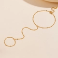 Elegante bracciale ad anello in argento s925 dorato con catena sottile e paillettes - Argento 925 / Oro