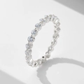 S925 sterling silver eternity ring featuring 2.5mm sparkling cubic zirconia stones - US 4.5 / White