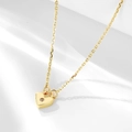 Minimalistische goldene Herzkette mit funkelndem Zirkon-Anhänger für einen eleganten Look - 925er Silber / Gold