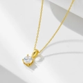 Detail van een 925 zilveren ketting met vierpoot ronde zirkoon en gouden afwerking - 925 zilver / Goud