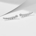 Orecchini ear crawler in argento S925 con zirconi cubici tondi graduati dal design moderno - Argento