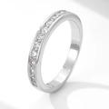 Classic 925 sterling silver 2mm cubic zirconia channel set band ring in a polished finish - US 4.5 / Silver