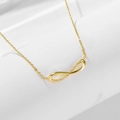 Collar infinito de plata 925 dorada con cristales sobre soporte geométrico - Plata 925 / Dorado