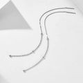 Lange S925 Sterling Silber Quastenohrringe mit kleinen Perlen und eleganter Kette - 925er Silber / Silber