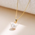 Elegante S925 Silberhalskette mit natürlicher Süßwasserperle auf einer Goldkette - 925er Silber / Gold