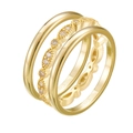 S925 sterling silver gold stackable ring set with cubic zirconia in a minimalist style - US 5 / Multi-Layer Stacking Gold Band Style