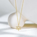 Collana con ciondolo a stella esagonale in argento S925 con zirconi su catena d'oro sottile - Argento 925 / Oro