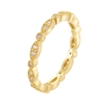 Detail of S925 sterling silver gold ring featuring marquise frames and zircon pavé - US 5 / Marquise Zirconia Gold Band Style