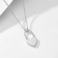 Collar minimalista de plata S925 con colgante de candado de corazón y cadena fina - Plata 925 / Plateado