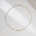 Elegante collar tennis de circonitas de 2mm chapado en oro de 18k sobre piedra - Plata 925 / Dorado