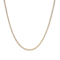 Classic S925 sterling silver single row tennis chain with 2mm round cubic zirconia stones - 925 Silver / Gold