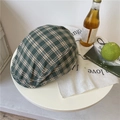 Coppola retrò a quadri verdi in cotone per uno stile vintage e alla moda - 56-58cm Regolabile / Verde