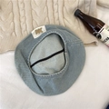 Vintage denim blue beret hat with metallic NK logo and stylish washed fabric finish - 56-58cm / Vintage Blue
