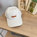 Casquette de baseball en coton blanc avec broderie Stitches et motifs à vagues sur table - 56-59cm (Réglable) / Blanc Cassé