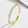 S925 silver ring in gold finish with alternating marquise and round zircon stones - US 5 / Band Ring / Gold