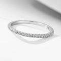 Sparkling S925 sterling silver eternity ring with micro-paved round cut cubic zirconia - US 5 / Band Ring / White